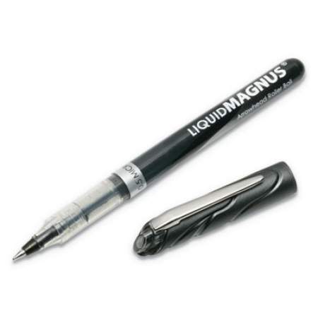 AbilityOne 7520014612660 SKILCRAFT Liquid Magnus Roller Ball Pen, Stick, Micro 0.5 mm, Black Ink, Clear/Black Barrel, Dozen