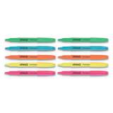 Universal Pocket Highlighters, Assorted Ink Colors, Chisel Tip, Assorted Barrel Colors, Dozen (08857)