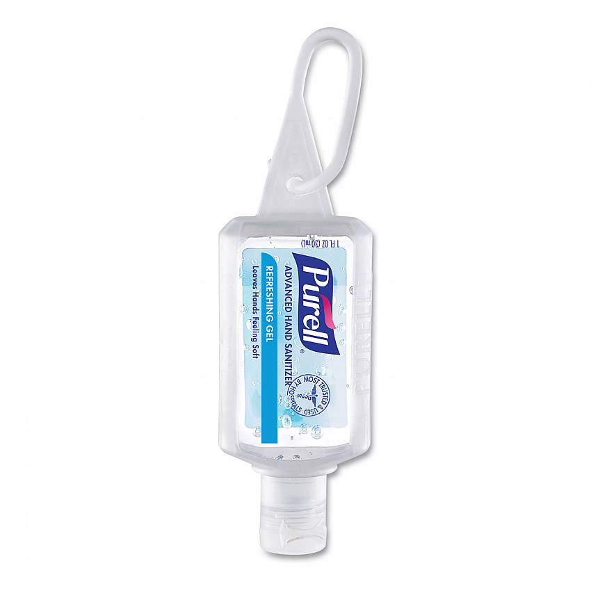 Advanced Hand Sanitizer Refreshing Gel, 1 oz Flip-Cap Bottle with Jelly Wrap Carrier, Clean Scent, 36/Carton (390036WRP)