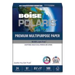 Boise POLARIS PREMIUM MULTIPURPOSE PAPER, 97 BRIGHT, 24LB, 8.5 X 11, WHITE, 500 SHEETS/REAM, 10 REAMS/CARTON (POL2411RM)