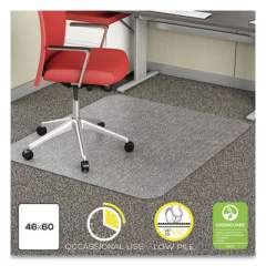 deflecto EconoMat Occasional Use Chair Mat, Low Pile Carpet, Roll, 46 x 60, Rectangle, Clear (CM11442FCOM)