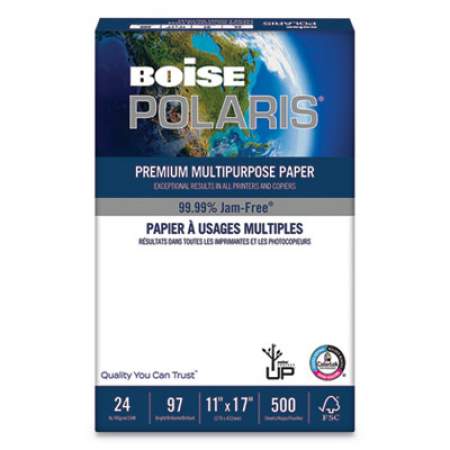 Boise POLARIS Premium Laser Paper, 98 Bright, 24 lb, 11 x 17, White, 500/Ream (BPL0117)