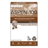 Boise ASPEN 100 Multi-Use Recycled Paper, 92 Bright, 20lb, 11 x 17, White, 500 Sheets/Ream, 5 Reams/Carton (054925)