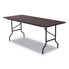 Iceberg OfficeWorks Classic Wood-Laminate Folding Table, Curved Legs, 72 x 30 x 29, Walnut (55324)