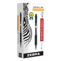 Zebra Sarasa Dry Gel X20 Gel Pen, Retractable, Bold 1 mm, Black Ink, Smoke Barrel, Dozen (46610)