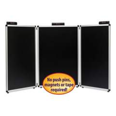 Smead Justick Three-Panel Electro-Surface Table-Top Expo Display, 72" x 36", Black (02590)