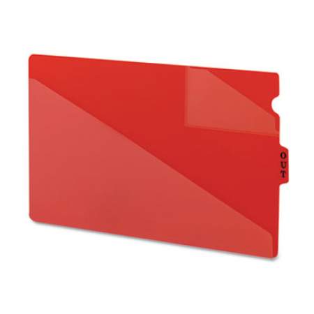 Smead End Tab Poly Out Guides, Two-Pocket Style, 1/3-Cut End Tab, Out, 8.5 x 14, Red, 50/Box (61970)