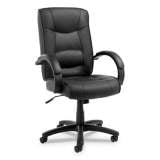 Alera Strada Series High-Back Swivel/Tilt Top-Grain Leather Chair, Supports Up to 275 lb, 17.91" to 21.85" Seat Height, Black (SR41LS10B)