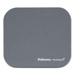 Fellowes Mouse Pad w/Microban, Nonskid Base, 9 x 8, Graphite (5934001)