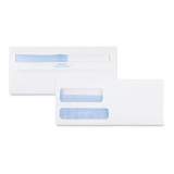 Quality Park Double Window Redi-Seal Security-Tinted Envelope, #9, Commercial Flap, Redi-Seal Closure, 3.88 x 8.88, White, 500/Box (24529)