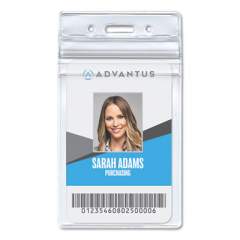 Advantus Resealable ID Badge Holder, Vertical, 3.68 x 5, Frosted, 50/Pack (75524)