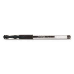 Universal Comfort Grip Gel Pen, Stick, Fine 0.5 mm, Black Ink, Clear Barrel, Dozen (39514)