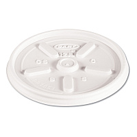 Plastic Lids for Foam Cups, Bowls and Containers, Vented, Fits 6 oz to 14 oz, White, 100/Pack, 10 Packs/Carton (12JL)