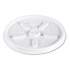 Dart Plastic Lids for Foam Cups, Bowls and Containers, Vented, Fits 6-14 oz, White, 1,000/Carton (12JL)
