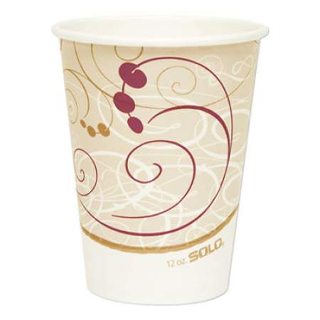 Dart Paper Hot Cups in Symphony Design, 12 oz, Beige, 1,000/Carton (412SMJ8000)
