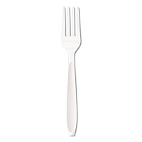 Impress Heavyweight Full-Length Polystyrene Cutlery, Fork, Plastic, White, 1,000/Carton (HSWF0007)
