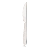 Impress Heavyweight Full-Length Polystyrene Cutlery, Knife, Plastic, White, 1,000/Carton (HSWK0007)