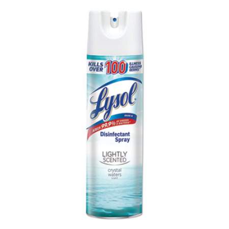 LYSOL Lightly Scented Disinfectant Spray, Crystal Waters, 19 oz Aerosol Spray, 6/Carton (97174)