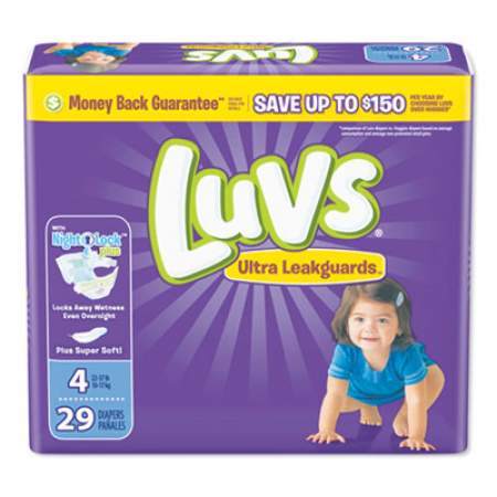 Luvs DIAPERS, SIZE 4: 22 LBS TO 37 LBS, 29/PACK, 4 PACK/CARTON (87073)