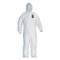 KleenGuard A40 Elastic-Cuff and Ankles Hooded Coveralls, White, 2X-Large, 25/Case (44325)