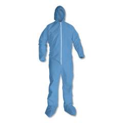KleenGuard A65 HOOD AND BOOT FLAME-RESISTANT COVERALLS, BLUE, 6X-LARGE, 21/CARTON (30951)