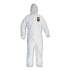 KleenGuard A30 Elastic-Back and Cuff Hooded Coveralls, White, 2X-Large, 25/Carton (46115)