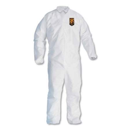KleenGuard A30 ELASTIC-BACK AND CUFF COVERALLS, WHITE, LARGE, 25/CARTON (46103)