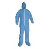 KleenGuard A65 Zipper Front Hood and Boot Flame-Resistant Coveralls, Elastic Wrist and Ankles, Blue, 2X-Large, 25/Carton (45355)