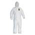 KleenGuard A40 Elastic-Cuff and Ankle Hooded Coveralls, 4X-Large, White, 25/Carton (44327)