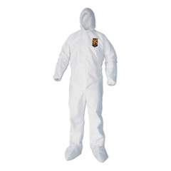 KleenGuard A40 Elastic-Cuff, Ankle, Hood and Boot Coveralls, White, 3X-Large, 25/Carton (44336)