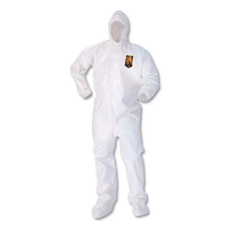 KleenGuard A80 Coveralls W/head/foot Covering, Saranex 23-P/cloth, 4xl, White, 10/carton (45667)