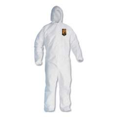 KleenGuard A30 Elastic-Back and Cuff Hooded Coveralls, White, X-Large, 25/Carton (46114)