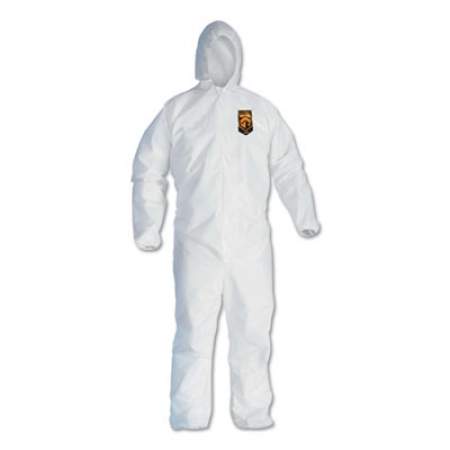 KleenGuard A40 Elastic-Cuff, Ankle, Hooded Coveralls, 3x-Large, White, 25/carton (44326)
