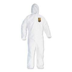 KleenGuard A30 Elastic Back And Cuff Hooded Coveralls, 4x-Large, White, 21/carton (46116)