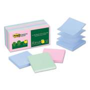 Post-it Greener Notes Recycled Pop-up Notes, 3 x 3, Assorted Helsinki Colors, 100-Sheet, 12/Pack (R330RP12AP)