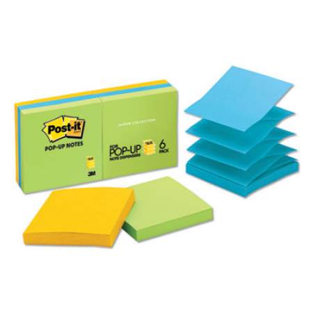 Post-it Pop-up Notes Original Pop-up Refill, 3 x 3, Assorted Jaipur Colors, 100-Sheet, 6/Pack (R330AU)