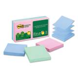 Post-it Greener Notes Recycled Pop-up Notes, 3 x 3, Assorted Helsinki Colors, 100-Sheet, 6/Pack (R330RP6AP)