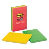 Post-it Notes Super Sticky Pads in Marrakesh Colors, Lined, 4 x 6, 90-Sheet, 3/Pack (6603SSAN)