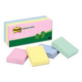 Post-it Greener Notes Recycled Note Pads, 1.38 x 1.88, Assorted Helsinki Colors, 100-Sheet, 12/Pack (653RPA)