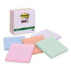 Post-it Notes Super Sticky Recycled Notes in Bali Colors, Lined, 4 x 4, 90-Sheet, 6/Pack (6756SSNRP)