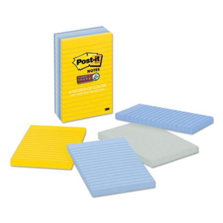 Post-it Notes Super Sticky Pads in New York Colors Notes, 4 x 6, 90-Sheets/Pad, 5 Pads/Pack (6605SSNY)