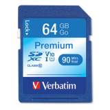 Verbatim 64GB Premium SDXC Memory Card, UHS-I V10 U1 Class 10, Up to 90MB/s Read Speed (44024)