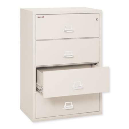 FireKing Insulated Lateral File, 4 Legal/Letter-Size File Drawers, Parchment, 37.5" x 22.13" x 52.75", 323.24 lb Overall Capacity (43822CPA)