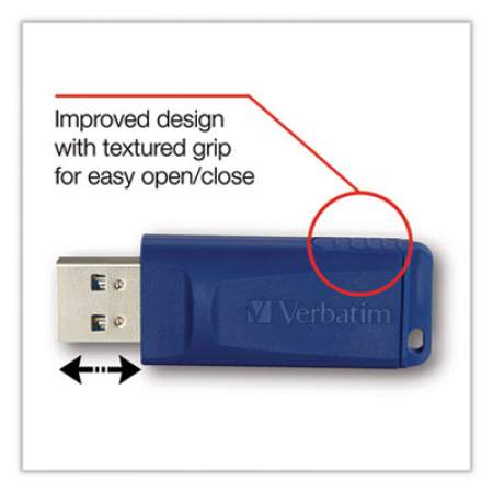 Verbatim Classic USB 2.0 Flash Drive, 64 GB, Blue (98658)