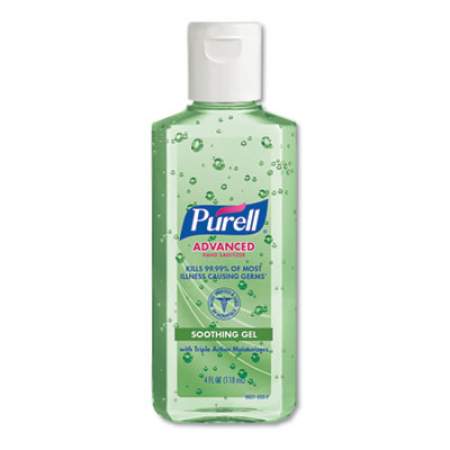 PURELL Advanced Soothing Gel Hand Sanitizer, 4 oz Flip-Cap Bottle, Fresh Scent with Aloe and Vitamin E, 24/Carton (9631CT)