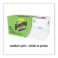 Quilted Napkins, 1-Ply, 12.1 x 12, Assorted - Print or White, 200/Pack (34885)