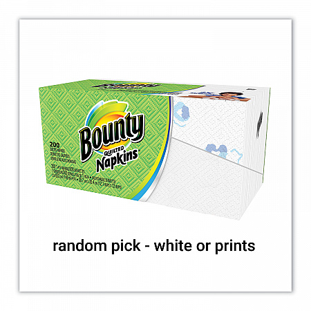 Quilted Napkins, 1-Ply, 12.1 x 12, Assorted - Print or White, 200/Pack (34885)
