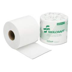 AbilityOne 8540013800690, SKILCRAFT Toilet Tissue, Septic Safe, 2-Ply, White, 4" x 4", 550 Sheets/Roll, 80 Rolls/Box