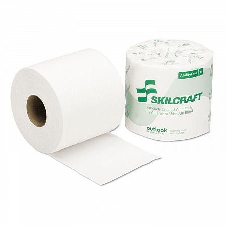 8540013800690, SKILCRAFT Toilet Tissue, Septic Safe, 2-Ply, White, 550 Sheets/Roll, 80 Rolls/Box (3800690)