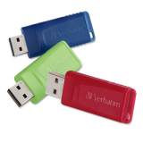 Verbatim Store 'n' Go USB Flash Drive, 16 GB, Assorted Colors, 3/Pack (99122)